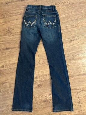 Wrangler Dark Blue Women's Ultimate Riding Jeans with Stretch Waist Bootcut 1X34